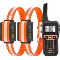 Rojeco PD529 šuns dresūros antkaklis, 2 vnt., 1000m, IPX7, 650mAh, 30d, 60d, 2h įkrovimas, 1-100 lygiai, 2-54kg