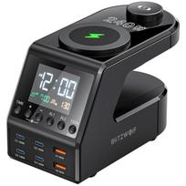 Blitzwolf BW-FW10 žadintuvas su įkrovikliu, 2xUSB-A, 4xUSB-C, 240W, PD3.1, QC4.0, belaidis 15W/5W