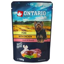 Konservuotas šunų maistas - Ontario šunų kiauliena su vištiena sultinyje, 100 g