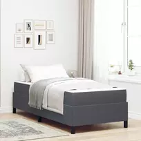 Lovos rėmas su čiužiniu Tamsiai pilka 90 x 190 cm audinys