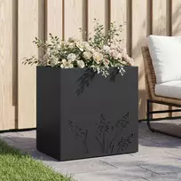 Sodo vazonas Juoda 50 x 30 x 49 cm Šaltai valcuotas plienas