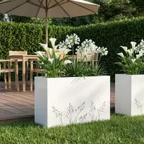 Sodo vazonas Balta 80 x 20 x 49 cm Šaltai valcuotas plienas