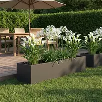 Sodo vazonas Juoda 80 x 20 x 20 cm Šaltai valcuotas plienas