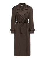 ONLY - Onlina Long Faux Suede Trenchcoat Pnt - Lietpaltis - Ruda