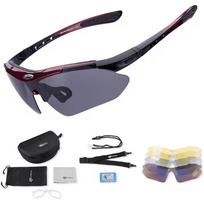 Rockbros 10001 Polarized Cycling Glasses - Black and Red