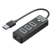 Orico PW3UR25-U3 USB Hub 4-Port 3x USB-A 3.0 1x RJ45 2.5G Ethernet 1.8m - Black