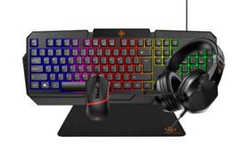 Komplektas žaidėjui DELTACO GAMING 4-in-1 US klaviatūra, ausinės, pelė ir kilimėlis/GAM-174-US
