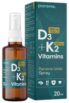 PARENE Vitamins D3 4000 IU+K2 100 µg purškalas, 20 ml