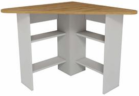 Virtuvinis stalas Kalune Design Corner, balta sp./sapphire oak sp., 80 cm x 80 cm x 73.8 cm