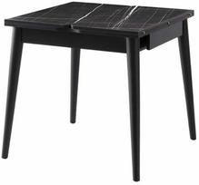 Valgomojo stalas išskleidžiamas Kalune Design Totem 3041, juoda sp./marmuro sp., 80 - 160 cm x 80 cm x 75 cm