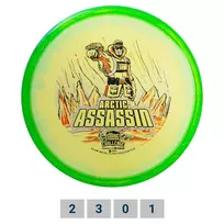 Diskgolfo diskas Putter C-Line Metalflake Horizon P2x Arctic Assassin Challenge Yellow