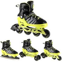 NH18192 4in1 JUODAI ŽALIAI DYDŽIO S(29-33) INLINE RIEDŽIAI SU MATMENYS. PŁ. FIGURINE NILS EXTREME