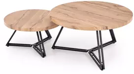ANGER set of two, top - auksinis oak, legs - juodas