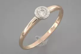 Auksinis žiedas su briliantu Brasco 15364