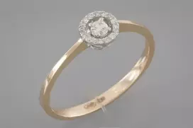 Auksinis žiedas su briliantais Brasco 53444