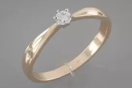 Auksinis žiedas su briliantu Brasco 53682