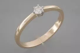 Auksinis žiedas su briliantu Brasco 53691