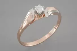 Auksinis žiedas su briliantu Brasco 49557