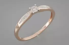 Auksinis žiedas su briliantu Brasco 53388