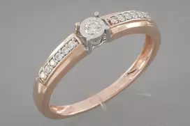 Auksinis žiedas su briliantais Brasco 53390