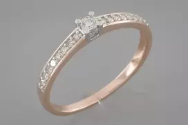 Auksinis žiedas su briliantais Brasco 53394