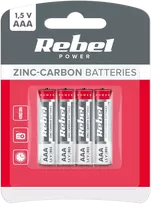 Cinko-anglies baterijos REBEL R03 4 vnt./bl