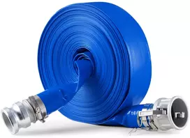 Priešplūdinė žarna 50.80 mm x 30.48 m. mėlyna. su gnybtais. camlock ir aliuminio jungtimis