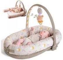 Taf Toys 2in1 kūdikio lavinamasis kilimėlis - lizdelis su žaidimų lanku Little Explorer, rusvai gelsvas