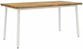 Kvadratinis valgomojo stalas 160 x 70 x 75 cm Balta