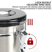 Chest of drawers, cupboards,Large Capacity Coffee Canister - Stainless Steel with Date Tracker, CO2-Release Valve, Scoop,1.2L
