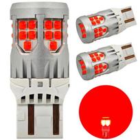 2 vnt. W21/5W LED lemputė 7443 10-50V be gedimo 2800lm raudona