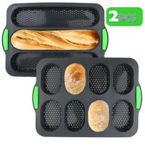 2 silikoninės formos – batonui ir hamburgerių padėklui