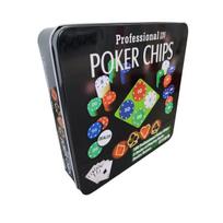 Pokerio rinkinys metalynėje dėžutėje su nominalu, 100vnt.