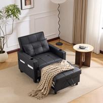 3-in-1 ištraukiamas vienvietis sofa-lova su USB ir gėrimų laikikliu