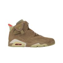 Travis Scott x Air Jordan 6 Retro British Khaki Unisex Sportbačiai Tan Sail Bright-Crimson DH0690-200 35.5