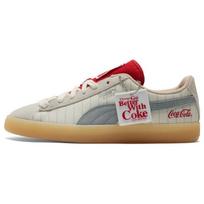 Coca-Cola x Puma Suede Slate Pinstripes Unisex Sneakers Cream Ivory-Glow 387049-01 36 gray