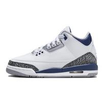 Air Jordan 3 Retro GS Midnight Navy Vaikų sportbačiai Baltai cemento pilki juodi DM0967-140 36