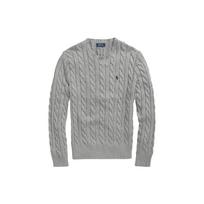 Polo Ralph Lauren Solid Comfortable Cable Knit Sweater Men sweater Gray 710775885-013 XXL