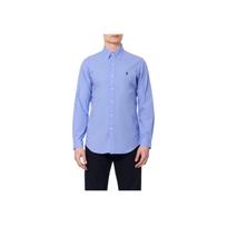 Polo Ralph Lauren Solid Color Animal Embroidery Polo Collar Single-Breasted Long Sleeve Shirt Men shirts Blue 710869079-001 L