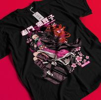 Demon Slayer Shirt Tanjiro Tshirt Nezuko T-Shirt Muzan Doma Tee Inosuke Zenitsu BB741 4XL gray