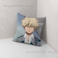 B-Bakugo A-Academia My HeroES   Pillow Case For Sofa Decor Car Office Room Printing Cushion Cover Decorations and Protector 12x12Inch gray