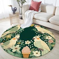 Bird  Round Area Rug,Carpet Rug for Living Room Bedroom Sofa Playroom Decor,Non-slip Floor Mat 80cmx80cm