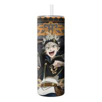 Anime Animacinis Juodasis Konkūras Spausdintas Nerūdijančio Plieno Šiaudelis Termosinis Puodelis 600ml black