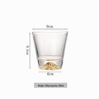 Japoniškas stiklinis viskio taurė su Fudži kalno vaizdu 201-300ml beige
