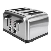 4 Slice Toaster Stainless Steel 1500W High Power Dual Temperature Control Smart Toaster for Home US Plug 110V L gray