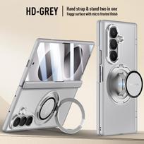 Matinis matinis dėklas, skirtas Samsung Galaxy Z Fold8 Ultra/Fold 8 Ultra, su 360 laipsnių besisukančiu magnetiniu laikikliu, rankenos dirželiu ir stiklo ekrano apsauga Galaxy Z Fold 8 Ultra gray