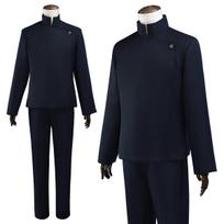 HOLOUN Jujutsu JJK Manga Anime Suguru Geto Satoru Gojo Cosplay Costume Wig Dark Blue Jacket Pants Uniform Rose Net Halloween XS（old）