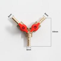 8 mm/10 mm Y formos žarnos jungiklis su trimis 3 krypčių žalvariniu rutuliniu uždarymo vožtuvu Vamzdžio jungtis Adapteris Kuro, dujų, vandens, alyvos, oro reikmėms 8MM