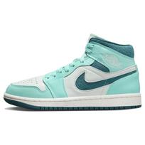Air Jordan 1 Mid SE Išblukęs turkio spalvos moteriški kedai Mėlyni, vos žali, kreminiai DZ3745-300 36 white