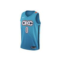Nike NBA 18-19 Russell Westbrook Miesto Edition marškinėliai Thunder Nr. 0 Vyrų Džersiai Mėlyni AJ4632-445 XXL blue